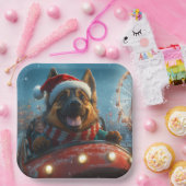 ベルギーシェパードドッグローラーコースタークリスマス ペーパープレート (パーティー)