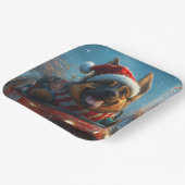 ベルギーシェパードドッグローラーコースタークリスマス ペーパープレート (傾斜あり)