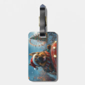 ベルギーシェパードドッグローラーコースタークリスマス ラゲッジタグ (裏面縦)