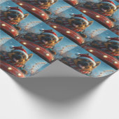 ベルギーシェパードドッグローラーコースタークリスマス ラッピングペーパー (角)