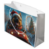 ベルギーシェパードドッグローラーコースタークリスマス ラージペーパーバッグ (裏面アングル)