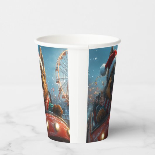 ベルギーシェパードドッグローラーコースタークリスマス 紙コップ (右)