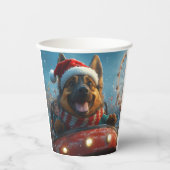 ベルギーシェパードドッグローラーコースタークリスマス 紙コップ (正面)