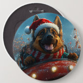 ベルギーシェパードドッグローラーコースタークリスマス 缶バッジ (正面&裏面)