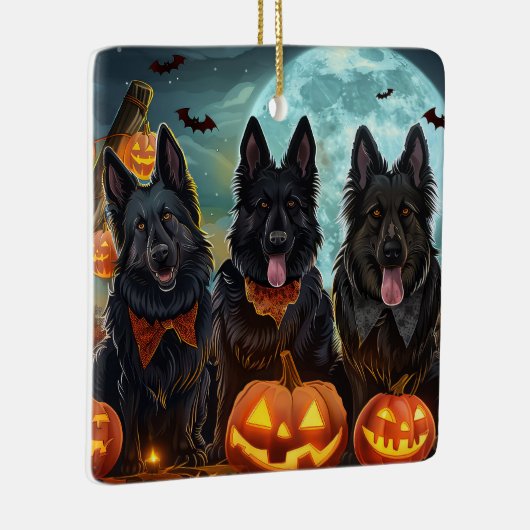 ベルギーシェパードハロウィン不気味 セラミックオーナメント (右)
