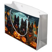 ベルギーシェパードハロウィン不気味 ラージペーパーバッグ (裏面アングル)