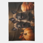 ベルギーシェパードパピーオータムデライトカボチャ キッチンタオル (縦)