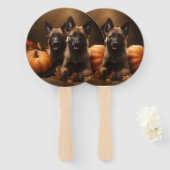 ベルギーシェパードパピーオータムデライトカボチャ ハンドファン (正面&裏面)