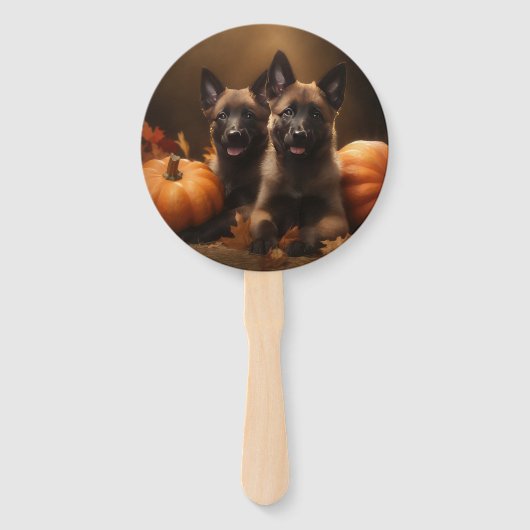 ベルギーシェパードパピーオータムデライトカボチャ ハンドファン (正面)