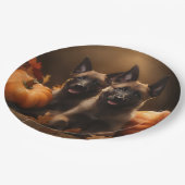 ベルギーシェパードパピーオータムデライトカボチャ ペーパープレート (アングル)