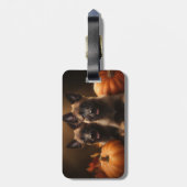 ベルギーシェパードパピーオータムデライトカボチャ ラゲッジタグ (裏面縦)