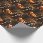 ベルギーシェパードパピーオータムデライトカボチャ ラッピングペーパー (角)