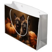 ベルギーシェパードパピーオータムデライトカボチャ ラージペーパーバッグ (裏面アングル)