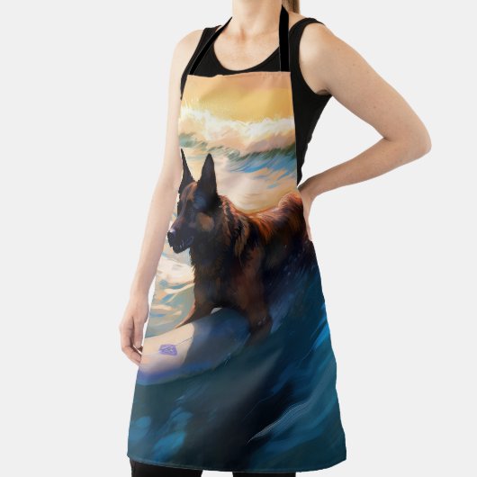 ベルギーシェパードビーチ絵画サーフィン エプロン (インサイチュ)