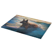 ベルギーシェパードビーチ絵画サーフィン カッティングボード (角)