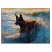 ベルギーシェパードビーチ絵画サーフィン カッティングボード (正面)