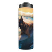 ベルギーシェパードビーチ絵画サーフィン タンブラー (正面)