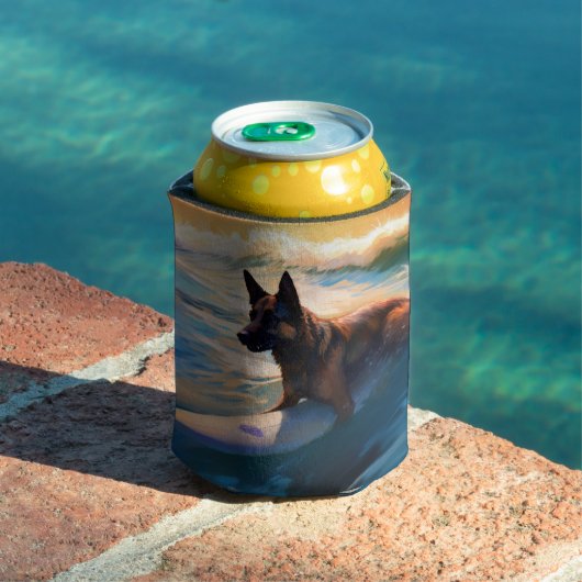 ベルギーシェパードビーチ絵画サーフィン 缶クーラー (インサイチュ プール)