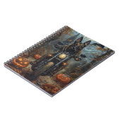 ベルギーシェパードライディングオートバイハロウィンホラー ノートブック (左側)