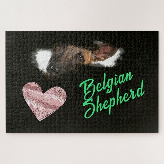 ベルギーシェパード無地のアイズカラー1000ピース ジグソーパズル (横)