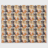 ベルギーシェパード紅葉感謝祭アート ラッピングペーパー (フラット)