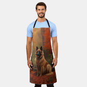 ベルギーシェパード紅葉秋 エプロン (着用した状態)