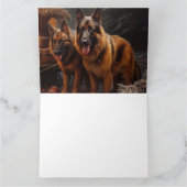 ベルギーシェパード雪そりのクリスマスデコール カード (内部)