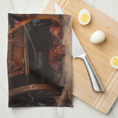 ベルギーシェパード雪そりのクリスマスデコール キッチンタオル (四つ折り)