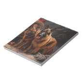 ベルギーシェパード雪そりのクリスマスデコール ノートパッド (回転)