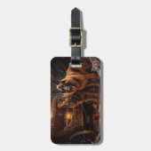 ベルギーシェパード雪そりのクリスマスデコール ラゲッジタグ (正面縦)