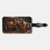 ベルギーシェパード雪そりのクリスマスデコール ラゲッジタグ (裏面横)