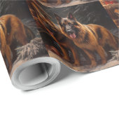 ベルギーシェパード雪そりのクリスマスデコール ラッピングペーパー (ロールコーナー)