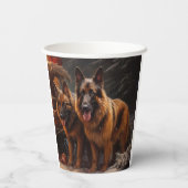 ベルギーシェパード雪そりのクリスマスデコール 紙コップ (裏面)