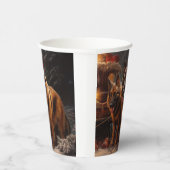 ベルギーシェパード雪そりのクリスマスデコール 紙コップ (右)