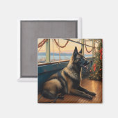 ベルギーシェパード・クリスマスクルーズ:ポーソムホリデー マグネット (正面/裏面)