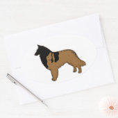 ベルギーシェパード 楕円形シール (封筒)