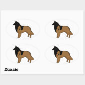 ベルギーシェパード 楕円形シール (シート)