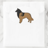 ベルギーシェパード 楕円形シール (バッグ)