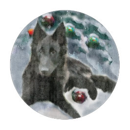 ベルギーシェプドッグクリスマス カッティングボード