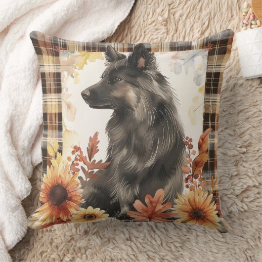 ベルギーシェプドッグドッグ秋水彩花 クッション (ブランケット)