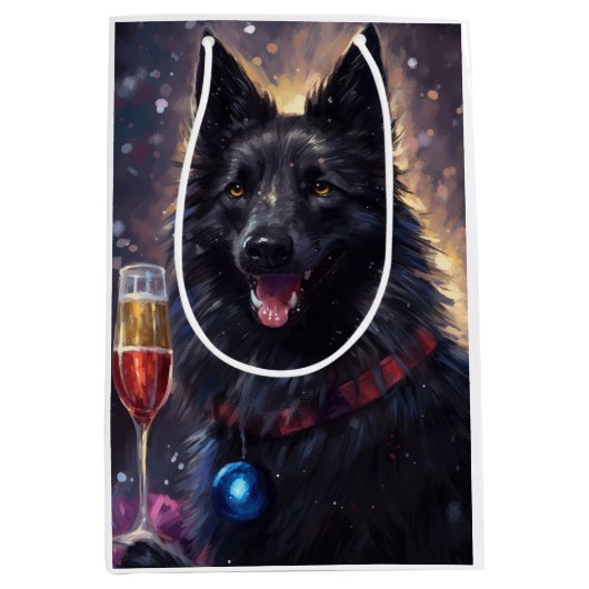 ベルギーシェプドッグ新年 ミディアムペーパーバッグ (正面)