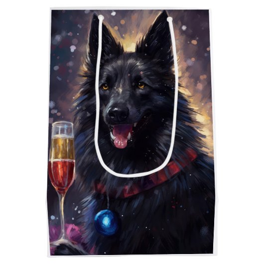 ベルギーシェプドッグ新年 ミディアムペーパーバッグ (裏面)