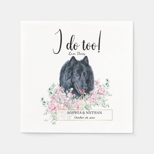 ベルギーシェプドッグ結婚ドッグズカクテルナプキン スタンダードカクテルナプキン (正面)