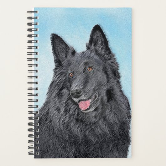 ベルギーシェプドッグ絵画ズ – かわいいオリジナルドッグアート プランナー手帳 (正面)