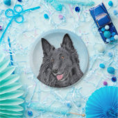 ベルギーシェプドッグ絵画ズ – かわいいオリジナルドッグアート ペーパープレート (パーティー)