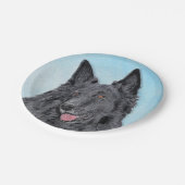 ベルギーシェプドッグ絵画ズ – かわいいオリジナルドッグアート ペーパープレート (アングル)