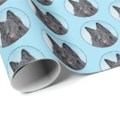 ベルギーシェプドッグ絵画ズ – かわいいオリジナルドッグアート ラッピングペーパー (ロールコーナー)