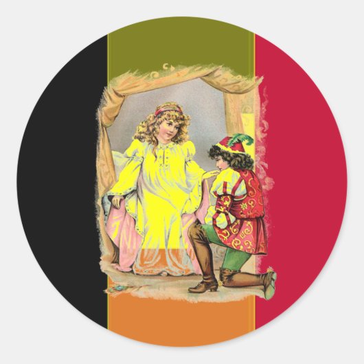 ベルギーストライプの国旗 ラウンドシール (正面)