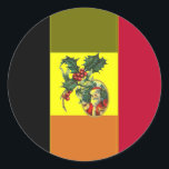 ベルギーストライプの国旗Christmas Santaステッカー ラウンドシール<br><div class="desc">ベルギーストライプの国旗Christmas Santaステッカー</div>