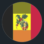 ベルギーストライプの国旗Christmas Santaステッカー ラウンドシール<br><div class="desc">ベルギーストライプの国旗Christmas Santaステッカー</div>